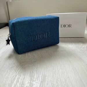 Dior denim cosmetic bag. New in box